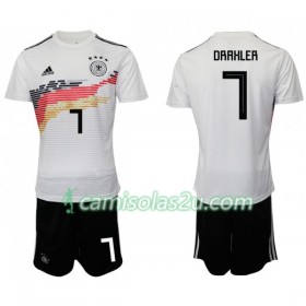 Camisolas de Futebol Alemanha DRAHLER 7 Criança Equipamento Principal 2019 Manga Curta